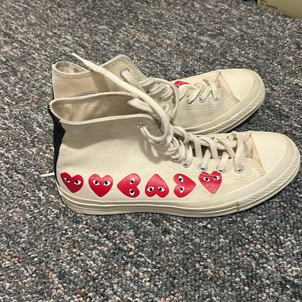 Comme des garçon multiheart chucks size 8